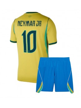 Brasilien Neymar Jr #10 Heimtrikotsatz für Kinder WM 2026 Kurzarm (+ Kurze Hosen)